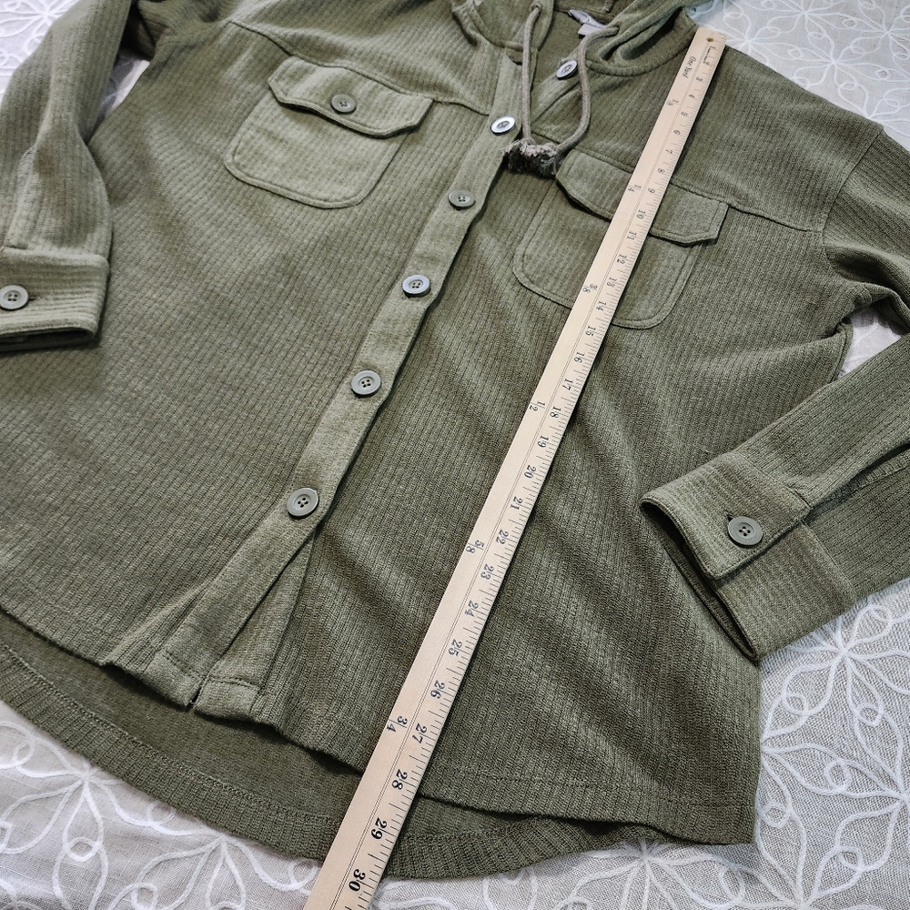 Natural Reflections Ribbed Button Front Shacket - image 8